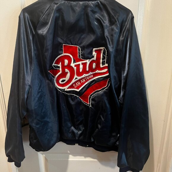 Vintage Anheuser Busch Embroidered Eagle Satin Button Up Jacket - Adult XL - Picture 2 of 3